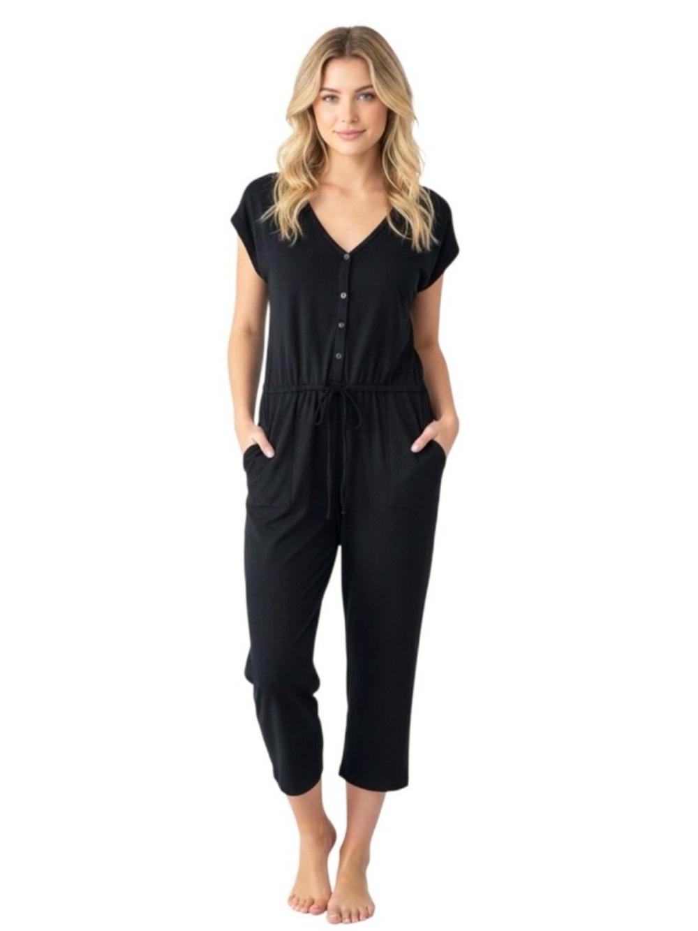 Norma Kamali Jumpsuit Capri Ankle Black